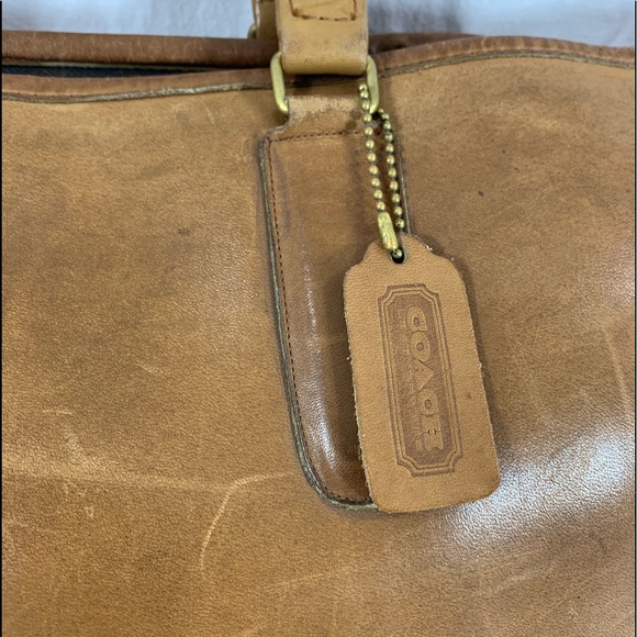 Genuine vintage COACH tan leather briefcase portfolio New York City 80s - Picture 11 of 15